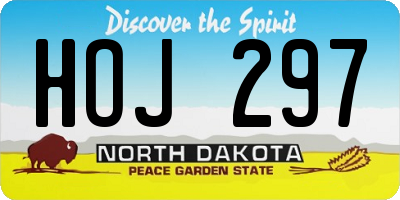 ND license plate HOJ297