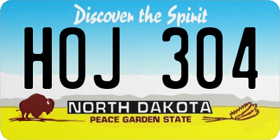 ND license plate HOJ304