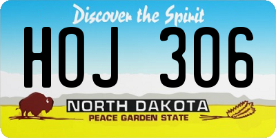 ND license plate HOJ306