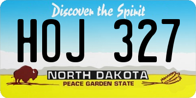 ND license plate HOJ327