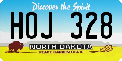 ND license plate HOJ328