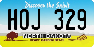 ND license plate HOJ329