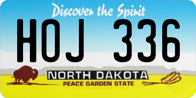 ND license plate HOJ336