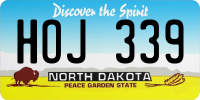 ND license plate HOJ339