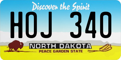 ND license plate HOJ340