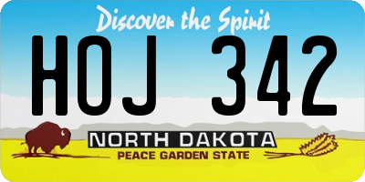 ND license plate HOJ342