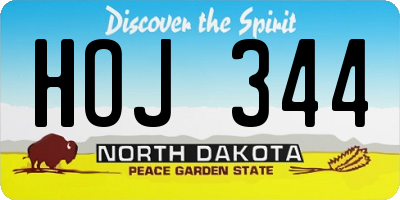 ND license plate HOJ344