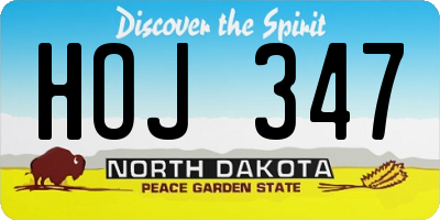 ND license plate HOJ347
