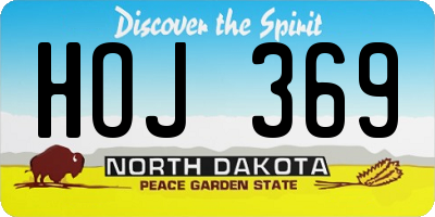 ND license plate HOJ369