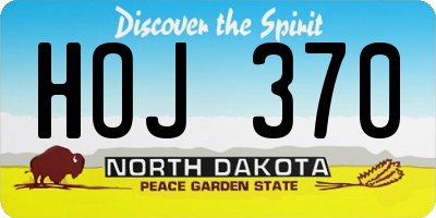 ND license plate HOJ370