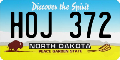 ND license plate HOJ372
