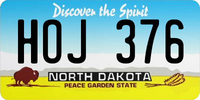 ND license plate HOJ376