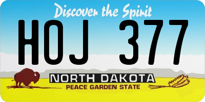 ND license plate HOJ377