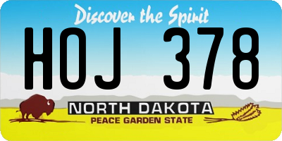 ND license plate HOJ378