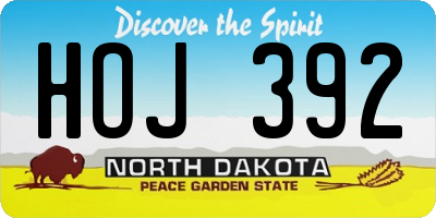 ND license plate HOJ392