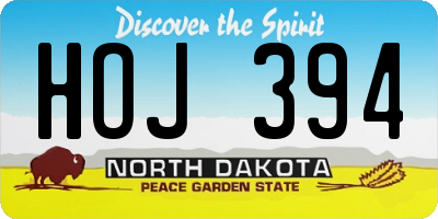 ND license plate HOJ394