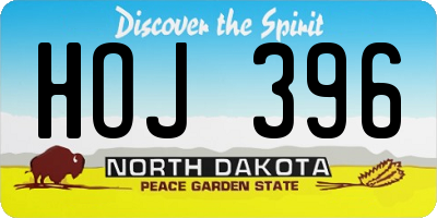 ND license plate HOJ396