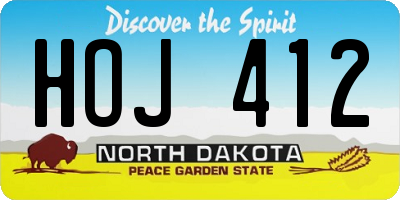 ND license plate HOJ412