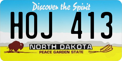 ND license plate HOJ413