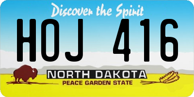 ND license plate HOJ416