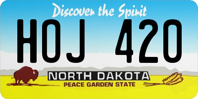 ND license plate HOJ420