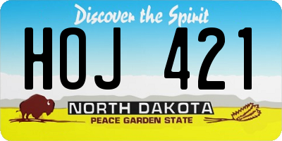 ND license plate HOJ421