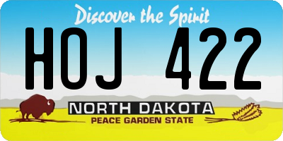 ND license plate HOJ422