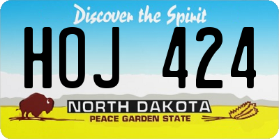 ND license plate HOJ424