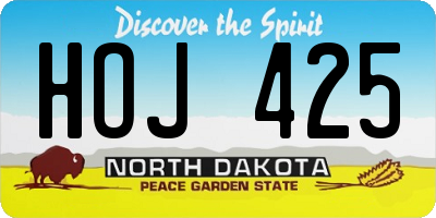 ND license plate HOJ425