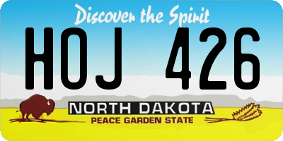 ND license plate HOJ426