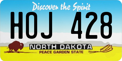 ND license plate HOJ428