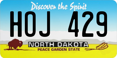 ND license plate HOJ429