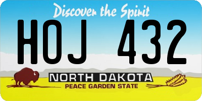 ND license plate HOJ432