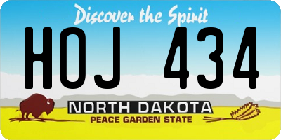 ND license plate HOJ434