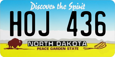 ND license plate HOJ436
