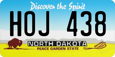 ND license plate HOJ438