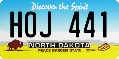 ND license plate HOJ441