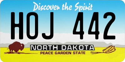 ND license plate HOJ442