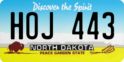 ND license plate HOJ443