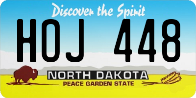 ND license plate HOJ448