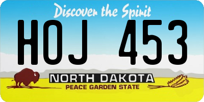 ND license plate HOJ453