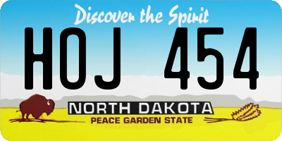 ND license plate HOJ454