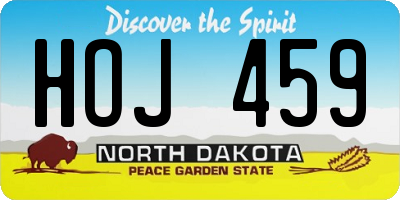 ND license plate HOJ459