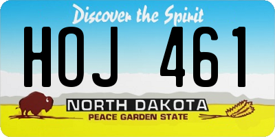 ND license plate HOJ461