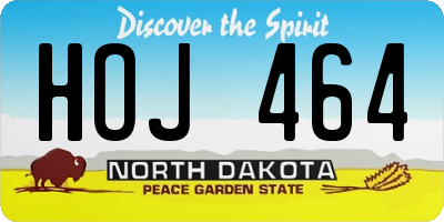 ND license plate HOJ464