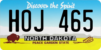 ND license plate HOJ465