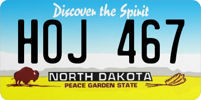 ND license plate HOJ467