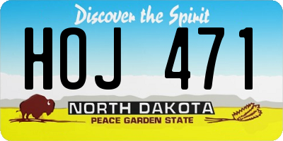 ND license plate HOJ471