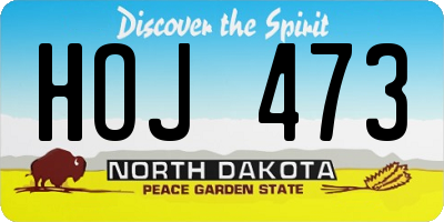ND license plate HOJ473