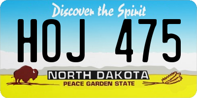 ND license plate HOJ475